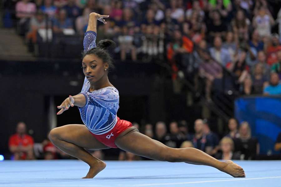 Biles in action at the Gymnast trials