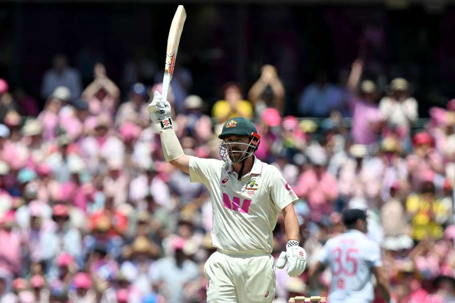 Travis Head celebrates his 150-run milestone on Tuesday. Travis Head celebrates his 150-run milestone on Tuesday.