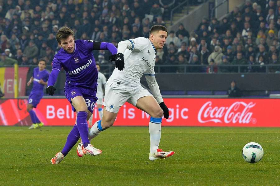 Anders Dreyer in action for Anderlecht in the Belgian league