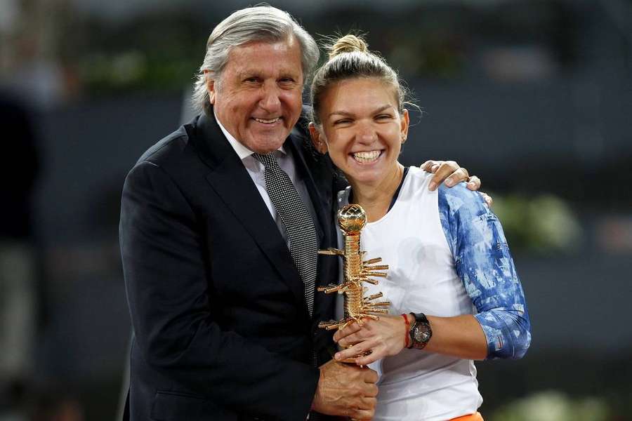 Simona Halep alături de Ilie Năstase la Madrid Open