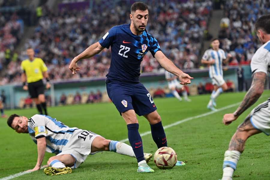 Josip Juranovic in actie op het WK 