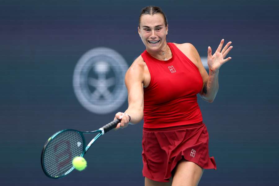 Aryna Sabalenka lors de sa finale à Miami.