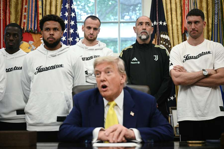 I giocatori bianconeri con Trump