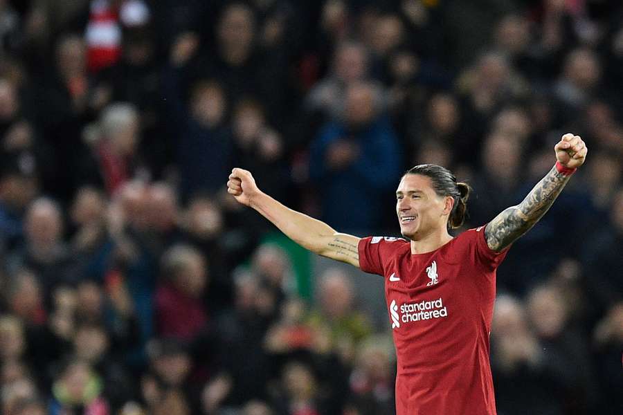 Darwin Núñez leva sete golos em 15 jogos pelo Liverpool