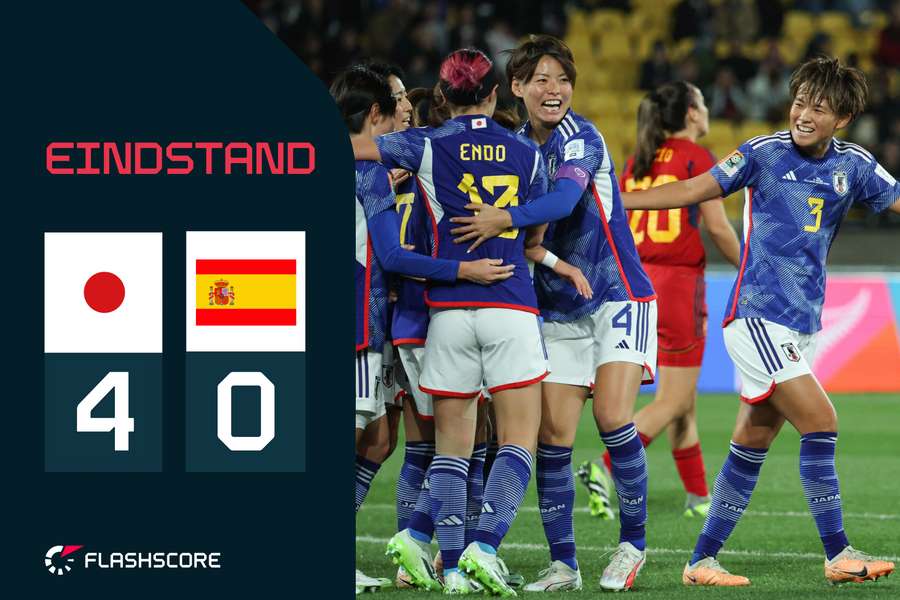 Japan viert de 1-0 tegen Spanje