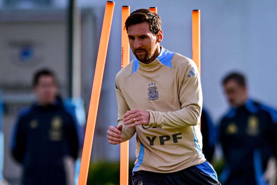 Messi, en un entrenamiento.