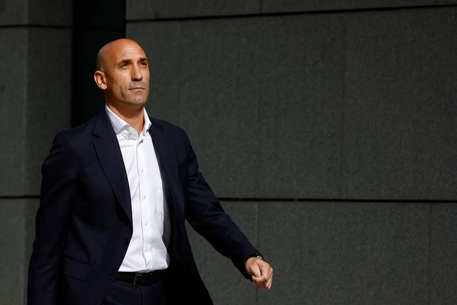 Former president of the Royal Spanish Football Federation Luis Rubiales arrives at the high court in Madrid