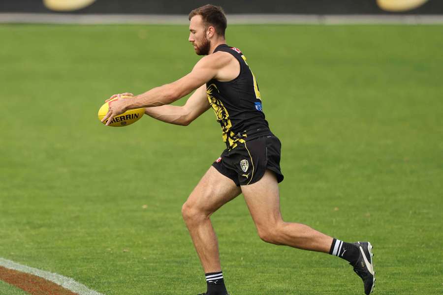 Noah Balta trains at Punt Road this week ahead of Richmond's Round 6 game against Gold Coast Suns.