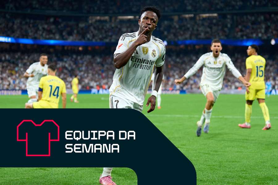 Vinicius Junior comemora o golo do Real Madrid