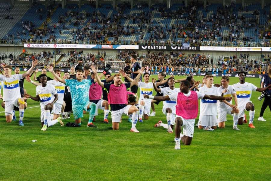 L'Union Saint-Gilloise a célébré après sa victoire.