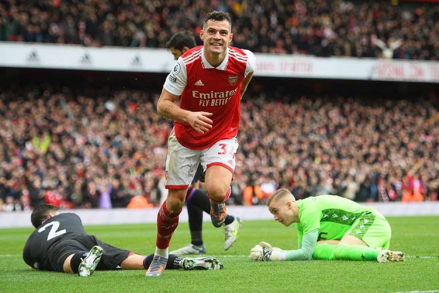 Middenvelder Granit Xhaka was in de vorige competitiewedstrijd van Arsenal trefzeker 