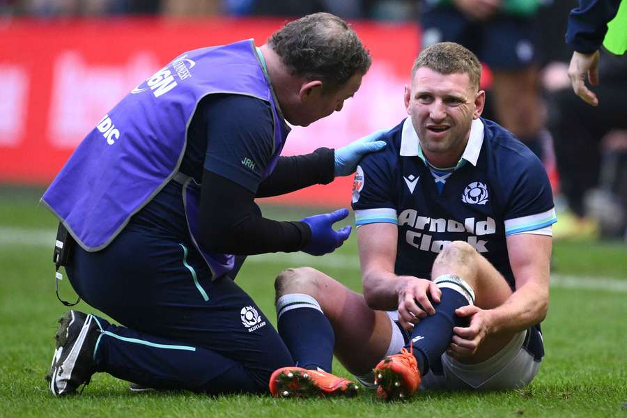 Scotland's Finn Russell left the field after clashing heads with Ireland's Darcy Graham earlier this month