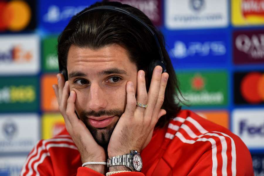 Dominik Szoboszlai speaking to the media