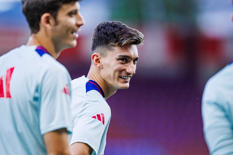 Pepelu, durante el entrenamiento previo al Suiza-España en Ginebra