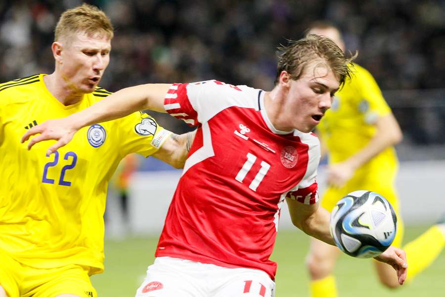 Rasmus Hojlund scoorde twee keer tegen Kazachstan