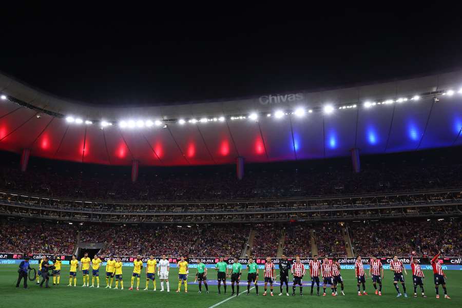 The match between Chivas and America in the Torneo Clausura 2025 Liga MX at Akron Stadium on March 8, 2025 in Guadalajara, Mexico