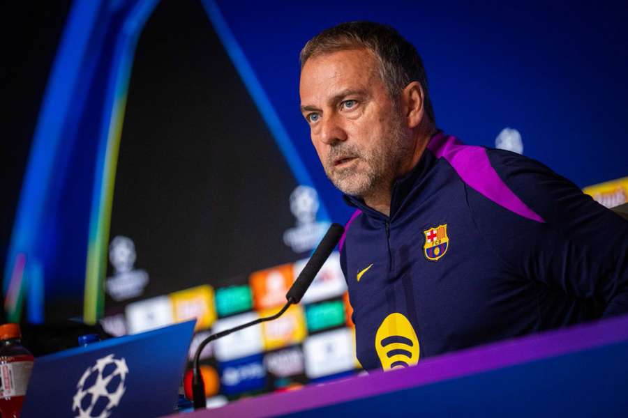 Flick, en la rueda de prensa previa a jugar en el Metropolitano