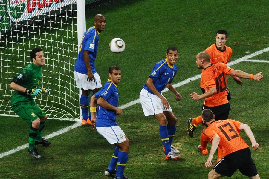 The Netherlands and Brazil met in a memorable quarterfinal at the 2010 FIFA World Cup in South Africa