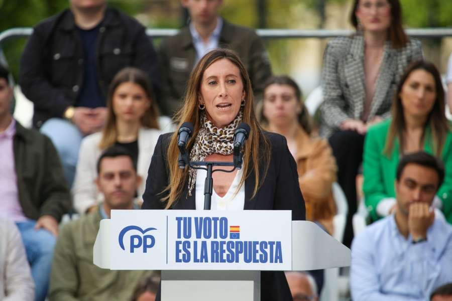 Ángela Pumariega, oro olímpico en vela en Londres 2012, en un acto con el PP