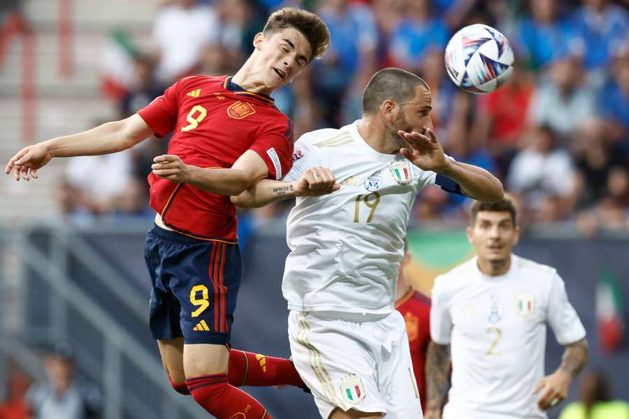 Bonucci nel corso del match