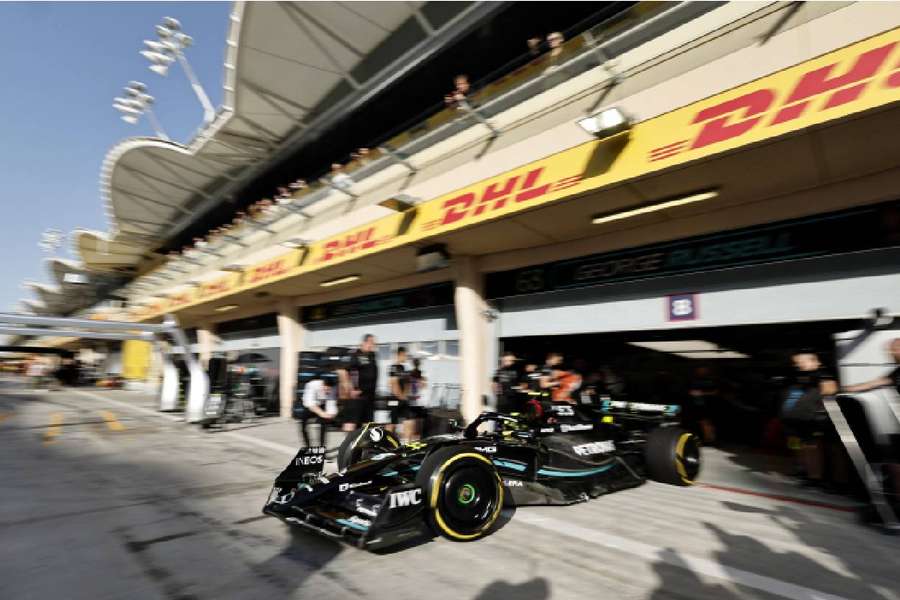 Mercedes' Lewis Hamilton during testing