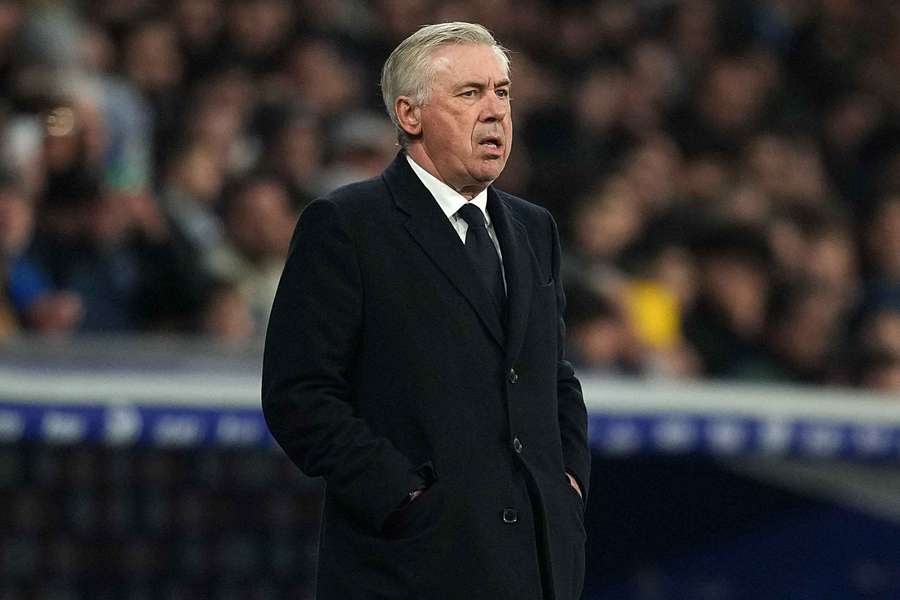 Carlo Ancelotti during Real Madrid's defeat at Espanyol.