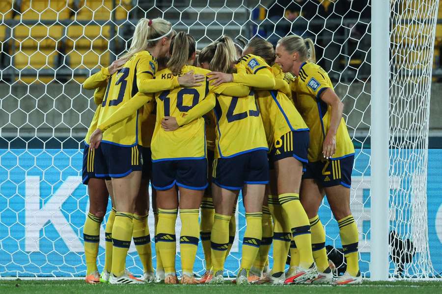 Las jugadoras suecas celebran uno de los goles