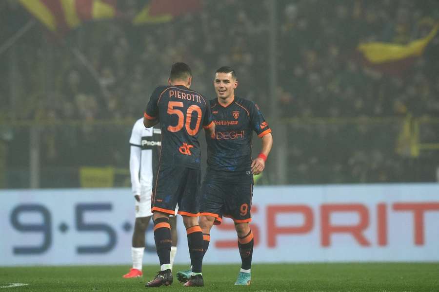 Krstovic e Pierotti dopo il gol dell'1-1
