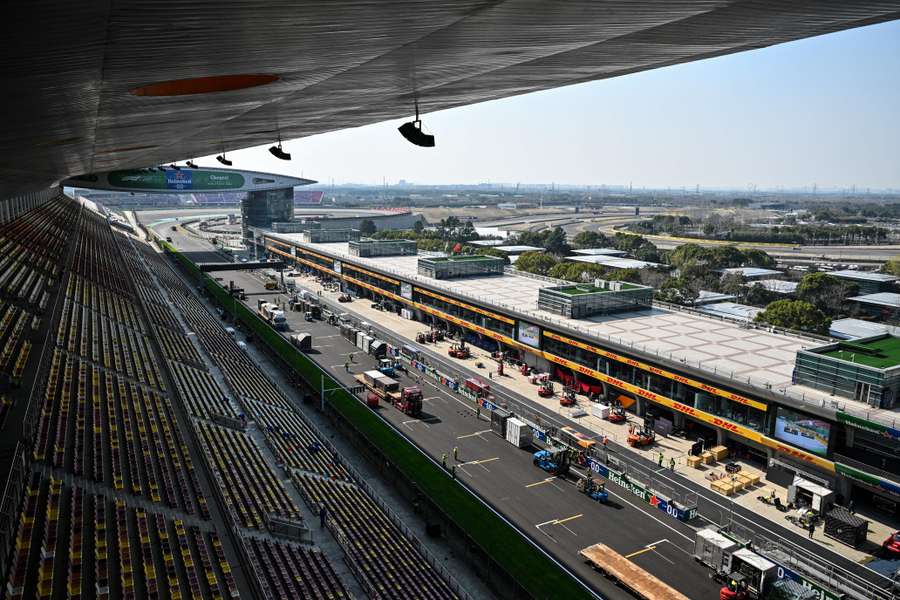 A general view shows the Shanghai International Circuit ahead of the 2025 Formula 1 Chinese Grand Prix in Shanghai