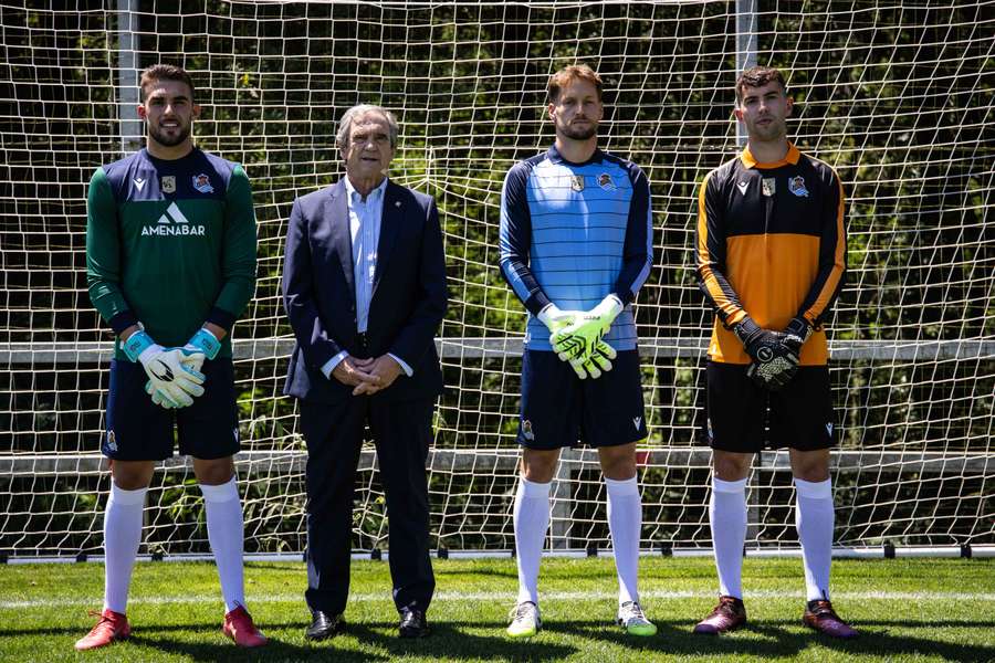 Fraga, Arconada, Remiro y Marrero, de izquierda a derecha