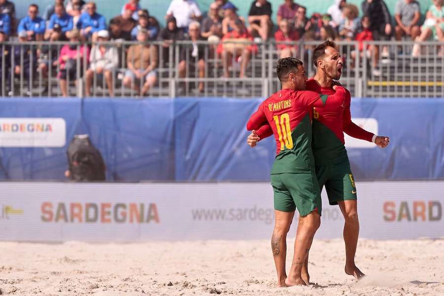 A festa dos jogadores portugueses