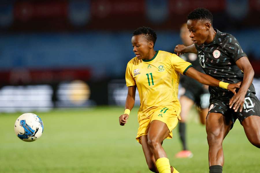 Thembi Kgatlana scored a late winner for South Africa against DR Congo. Thembi Kgatlana scored a late winner for South Africa against DR Congo.