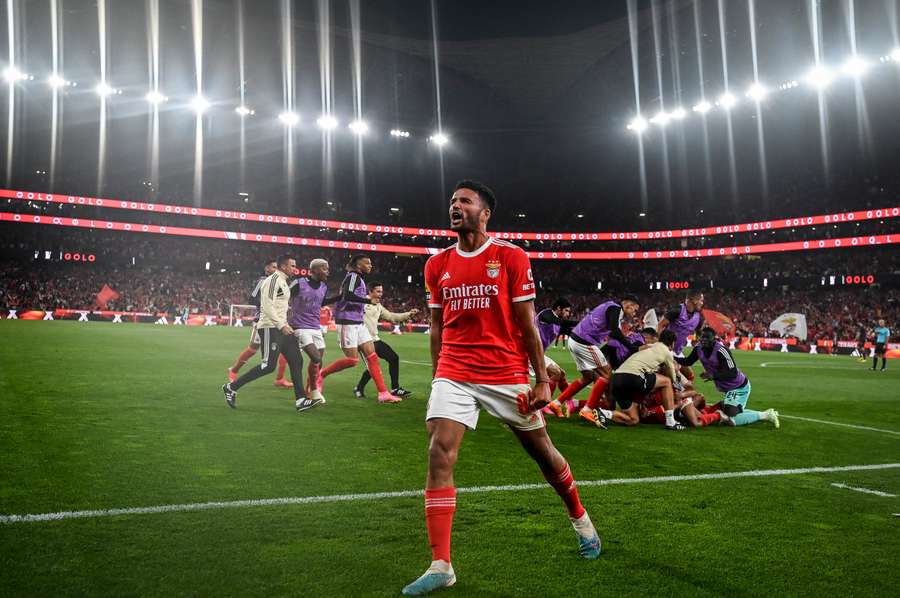 L'esultanza di Ramos con il Benfica