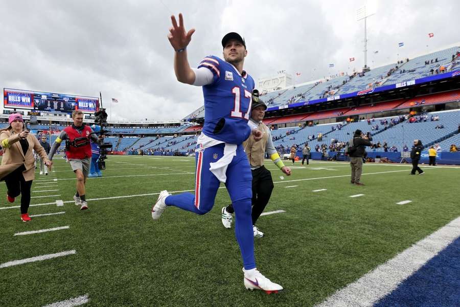 Josh Allen salutes the Buffalo Bills fans