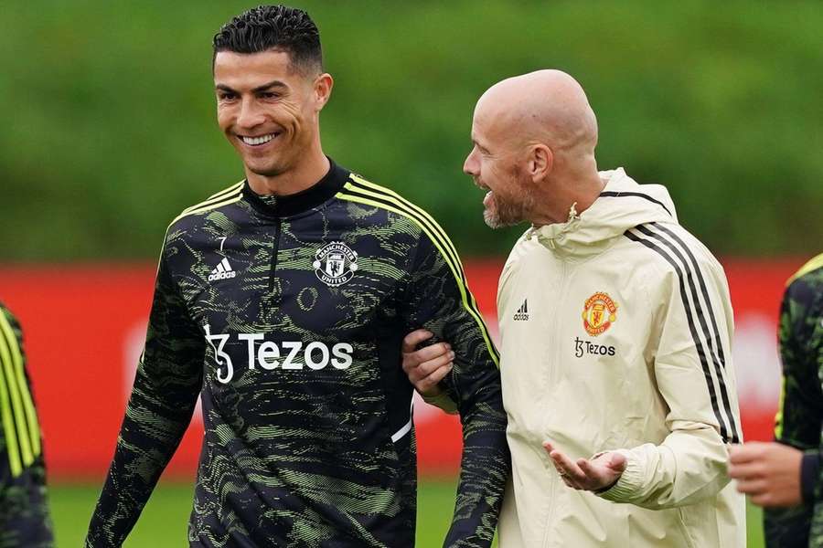 Ten Hag si Ronaldo, pe vremea cand colaborau