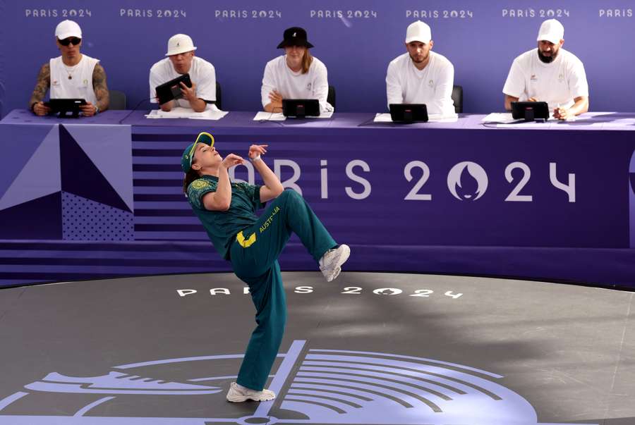 An image of one of Raygun's iconic 2024 Olympic performances. An image of one of Raygun's iconic 2024 Olympic performances.