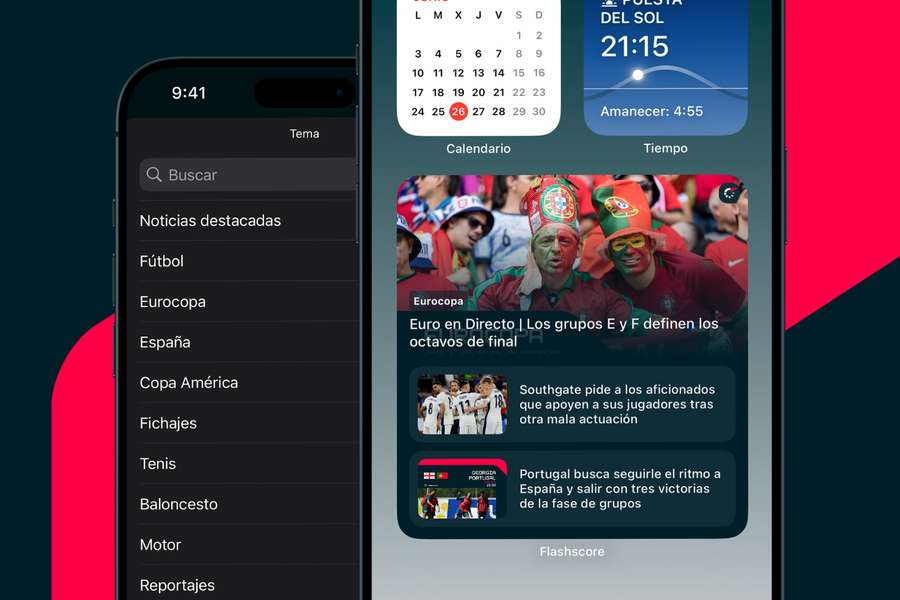 Las noticias deportivas más importantes, siempre a la vista. Configura tus widgets para iOS