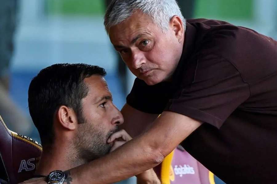 Salvatore Foti com José Mourinho na Roma