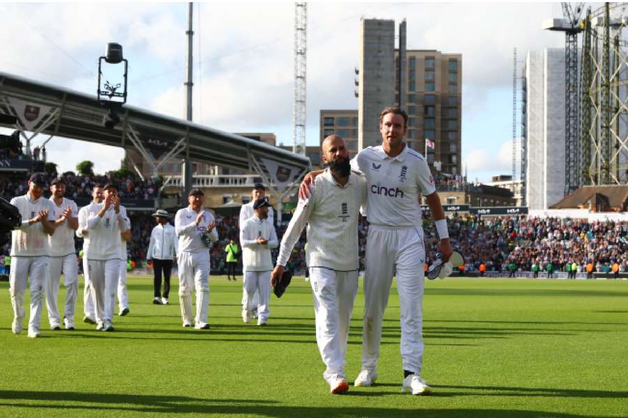 Moeen and Broad walk off together as they head into retirement
