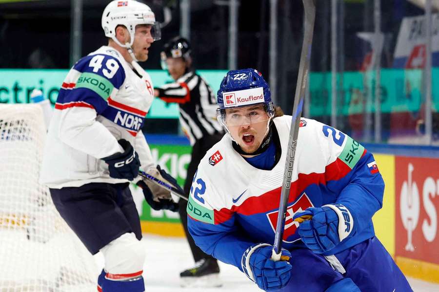 Kristián Pospíšil dal v duelu s Norskem první branku Slovenska. Kristián Pospíšil dal v duelu s Norskem první branku Slovenska.