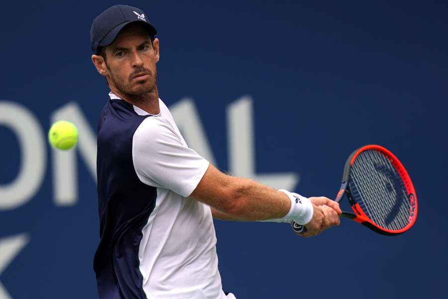 Andy Murray in action during the first-round match of the National Bank Open against Lorenzo Sonego