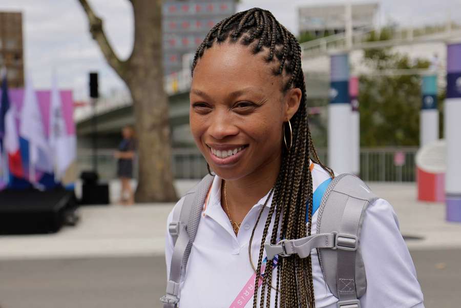 Allyson Felix au village olympique cette semaine.