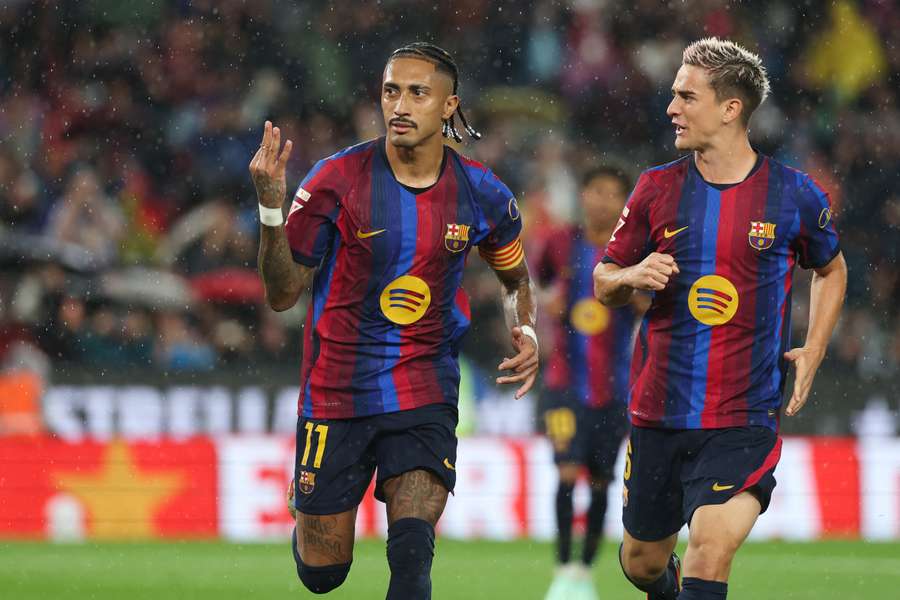 Barcelona scored seven times against Racing Santander on Wednesday, with Raphinha getting three. Barcelona scored seven times against Racing Santander on Wednesday, with Raphinha getting three.