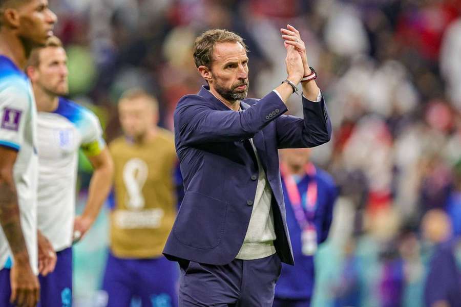 England coach Southgate applauds the fans