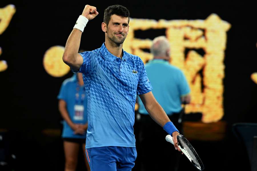 Novak Djokovic tout sourire et détendu après sa balle de match converti.