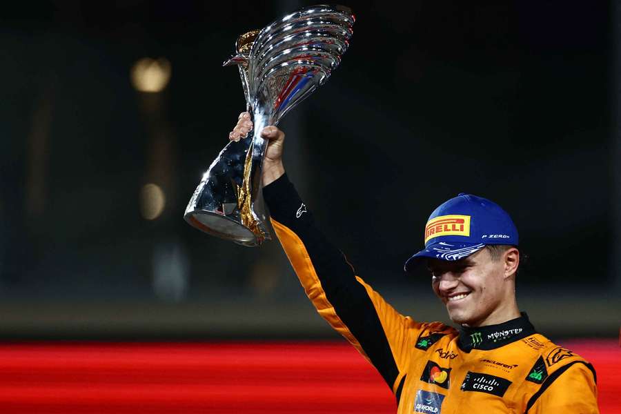 Norris celebrates his Abu Dhabi GP victory