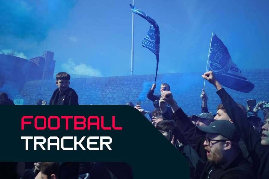 Everton fans before the clash with Liverpool