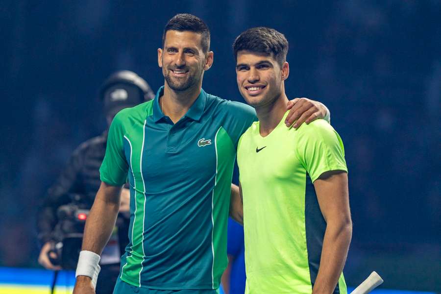 Djokovic a Alcaraz em amistoso na Arábia Saudita