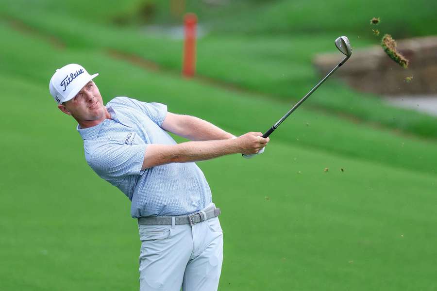 Ryan Gerard plays his third shot on the 18th hole during the first round of the PGA Championship Ryan Gerard plays his third shot on the 18th hole during the first round of the PGA Championship