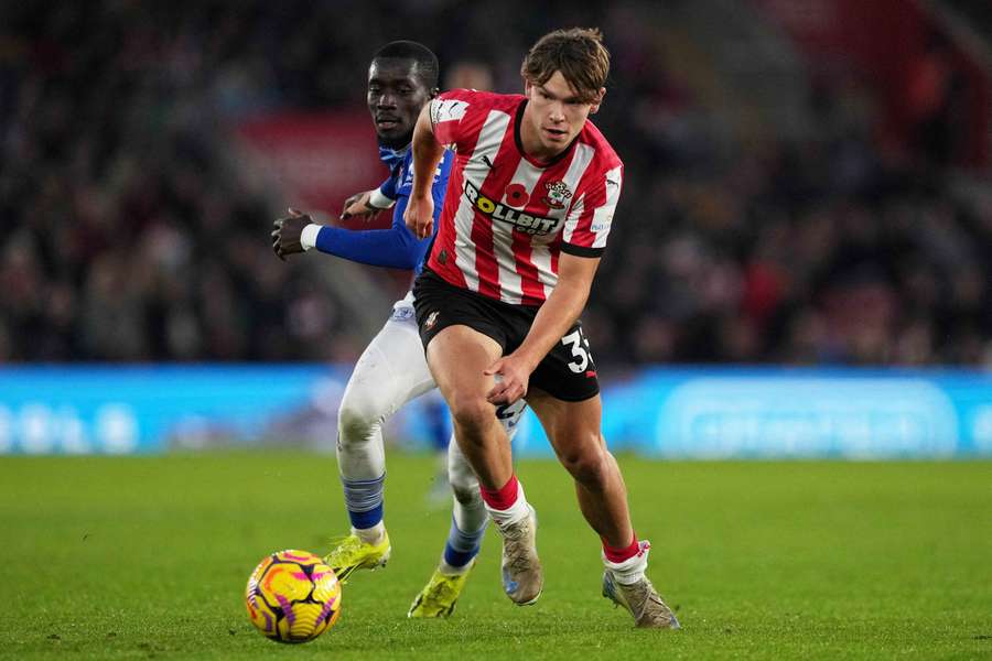 Tyler Dibling in action against Everton last season